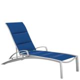 padded sling outdoor chaise lounge with arms